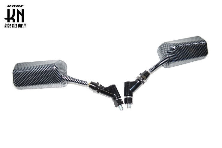 カーボンルック レーシングバックミラー 8mm【左右正ネジ】