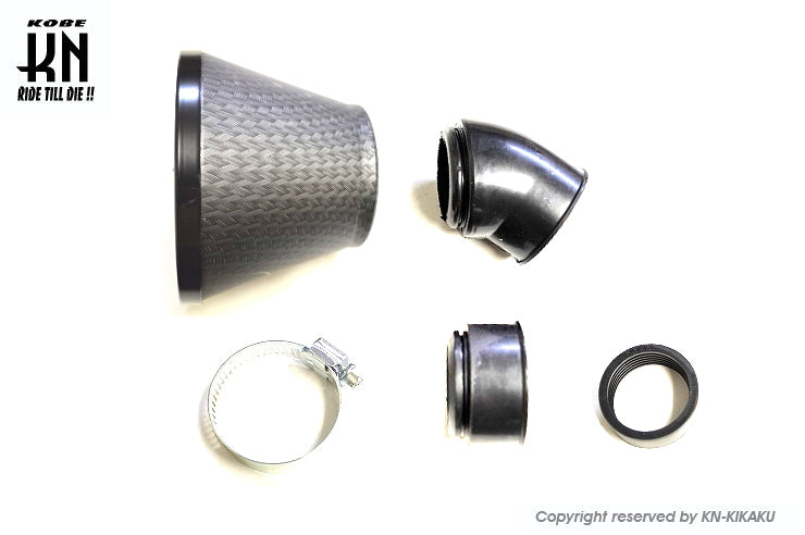 STR8 汎用パワーフィルター【45度/ストレート】2WAY【カーボンルック】タービンタイプ【28/35mm】