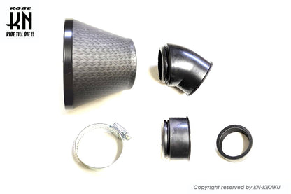 STR8 汎用パワーフィルター【45度/ストレート】2WAY【カーボンルック】タービンタイプ【28/35mm】