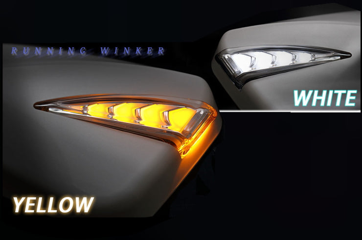 シーケンシャルウインカー付バックミラー2【デイライトホワイト/左10mm正,右10mm逆ネジ】メッキ