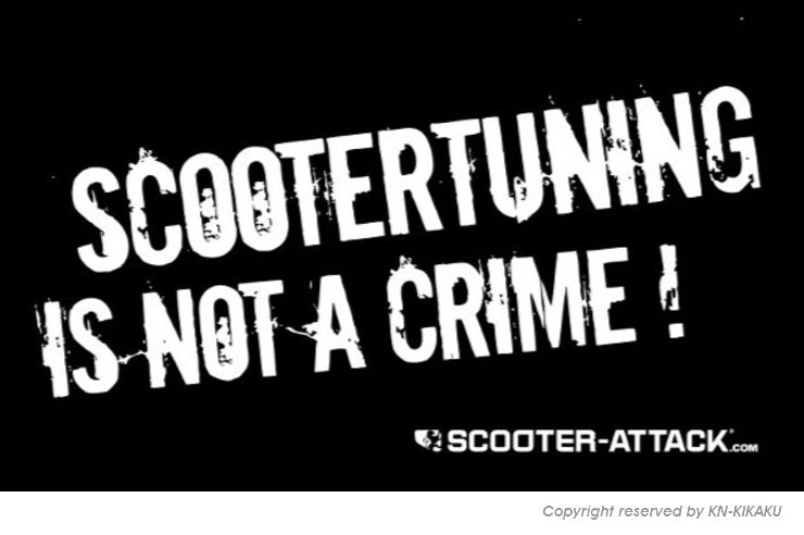 STAGE6【ステッカー】SCOOTERTUNING IS NOT A CRIME【63mm-10.5mm】
