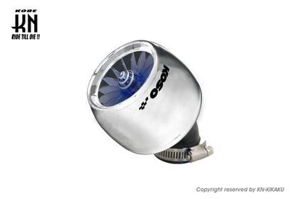 KOSO タービンパワーフィルター【メッキ/ブルー】KOSO別注モデル