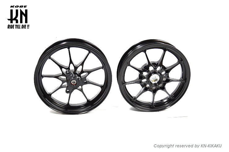 鍛造アルミホイール前後セット【ホンダディオDISK系】ブラック【タイプ1】