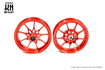 鍛造アルミホイール前後セット【ホンダディオDISK系】レッド【タイプ1】