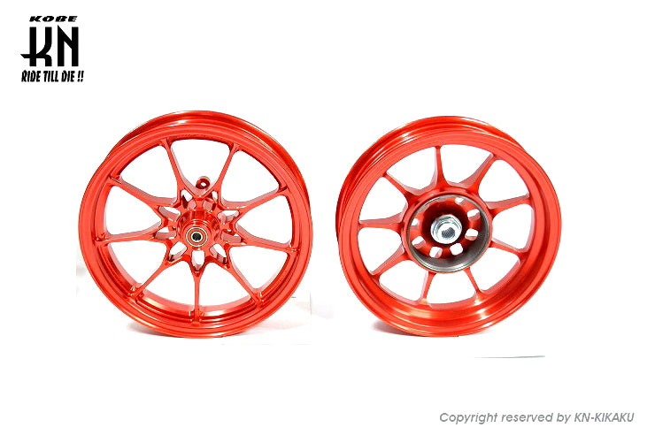鍛造アルミホイール前後セット【ホンダディオDISK系】レッド【タイプ1】