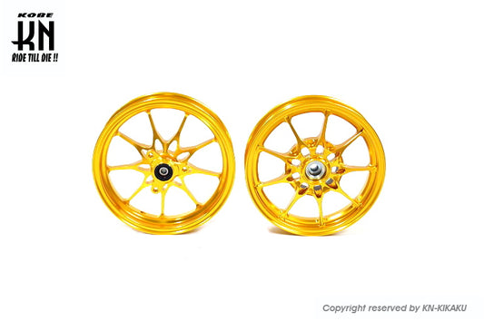 鍛造アルミホイール前後セット【ホンダディオDISK系】ゴールド【タイプ1】