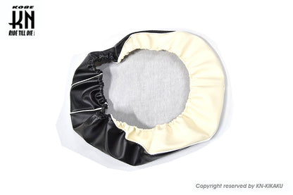 2WAY シートカバー【ゴム入り】 国産高品質【ビーノ 5AU/SA10】 ブラック/ホワイト(ホワイトパイピング)