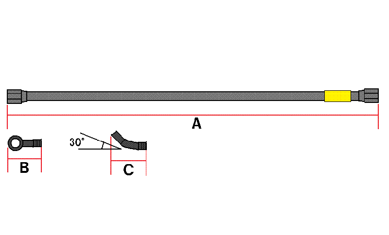 ブレーキメッシュホース 1140mm　【ブラック】