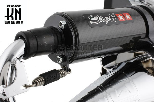 STAGE6 ユーロチャンバー【BWS50,3AA/SLIDER】50cc-70cc【カーボンサイレンサー】メッキ