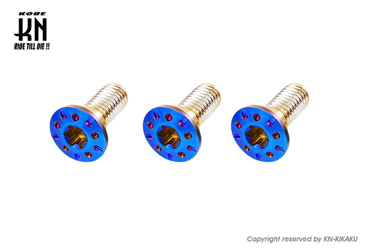 ブレーキディスク ステンボルト【シグナスGRYPHUS 6型/NMAX/BWS125(3型)】ブルーチタンルック 3本SET