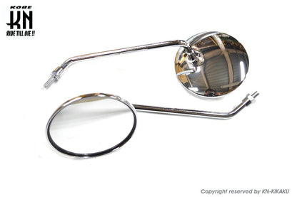 メッキバックミラー 右逆/左正ネジ8mm【左右セット】