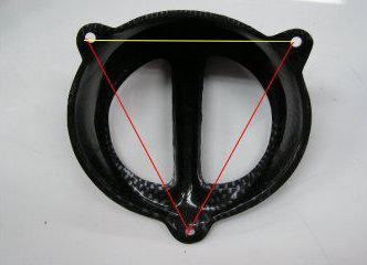 汎用ファンカバータイプ1 【レッドメッキ】 二等辺三角形穴ピッチ