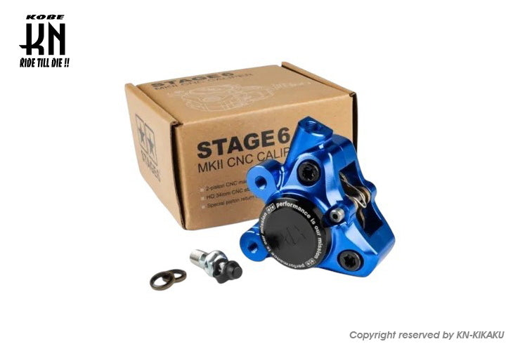 STAGE6 CNCアルミ2POTキャリパー【対向キャリパー】ブルー/ブラック