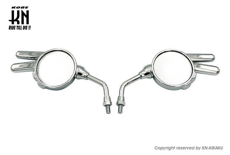 ミニジャンケンミラー【HONDA,SUZUKI,KAWASAKI ネジタイプ/8mm】 メッキ