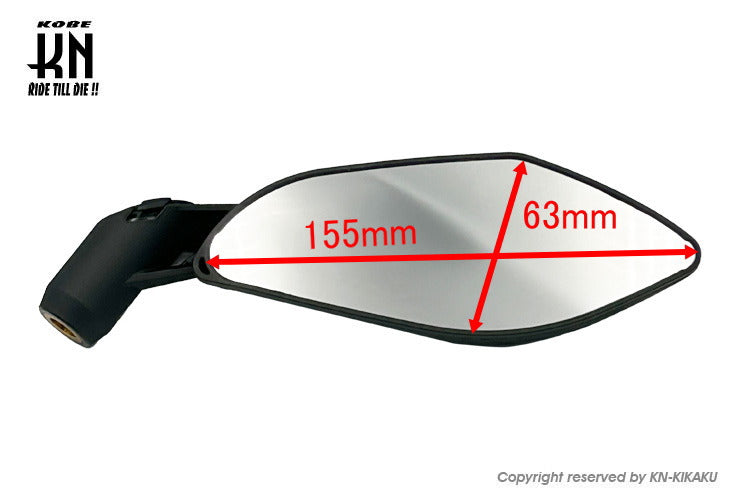 KOSOバックミラー【GTミラー タイプ2】ネジ径 8/10mm【クリアーレンズ】